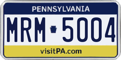 PA license plate MRM5004