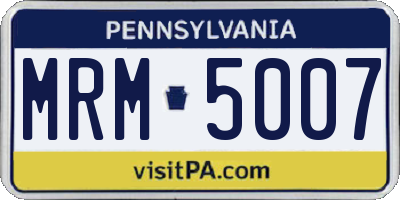 PA license plate MRM5007