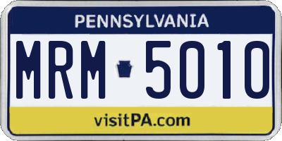 PA license plate MRM5010