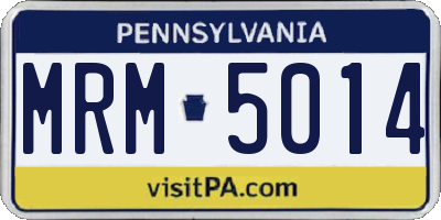 PA license plate MRM5014