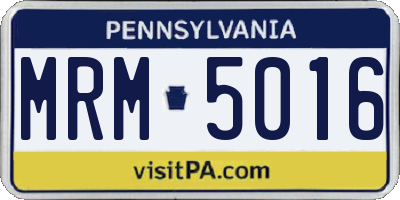 PA license plate MRM5016