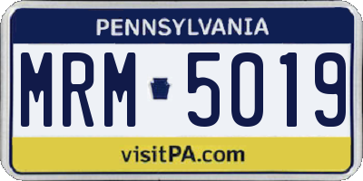 PA license plate MRM5019