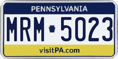 PA license plate MRM5023