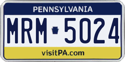 PA license plate MRM5024