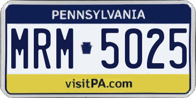 PA license plate MRM5025