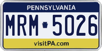 PA license plate MRM5026