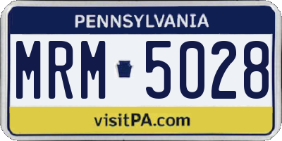 PA license plate MRM5028