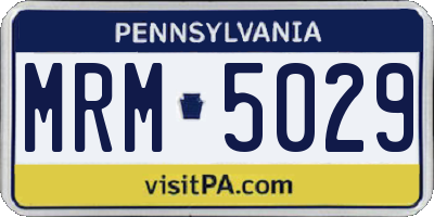 PA license plate MRM5029
