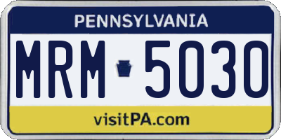 PA license plate MRM5030
