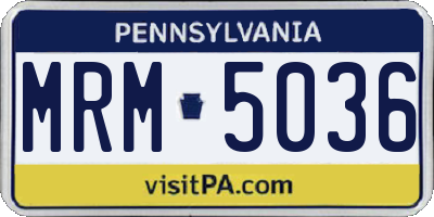 PA license plate MRM5036