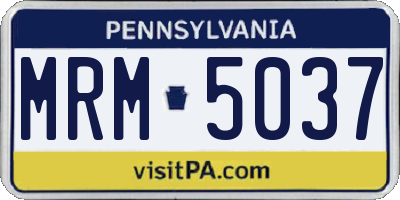 PA license plate MRM5037