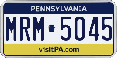 PA license plate MRM5045