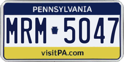 PA license plate MRM5047