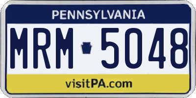 PA license plate MRM5048