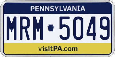 PA license plate MRM5049