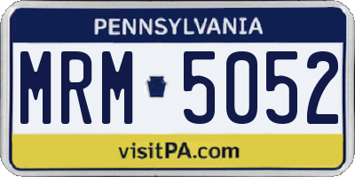 PA license plate MRM5052