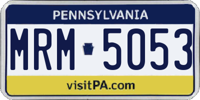 PA license plate MRM5053