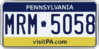 PA license plate MRM5058