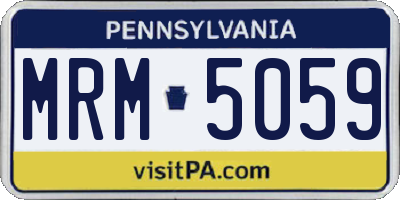 PA license plate MRM5059