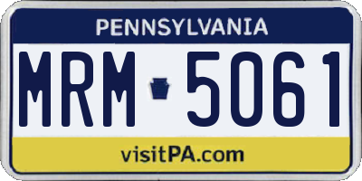 PA license plate MRM5061