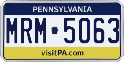 PA license plate MRM5063
