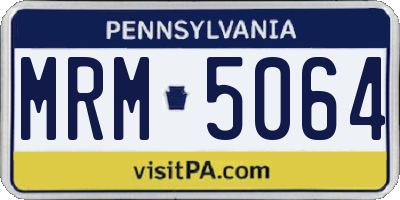 PA license plate MRM5064