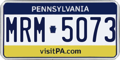 PA license plate MRM5073