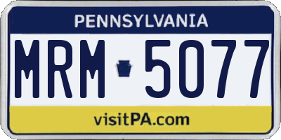 PA license plate MRM5077