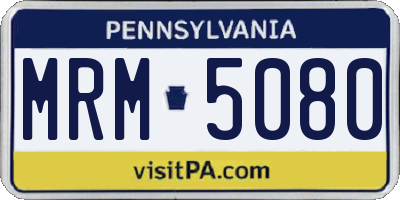 PA license plate MRM5080