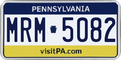 PA license plate MRM5082