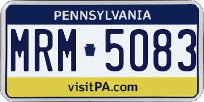 PA license plate MRM5083