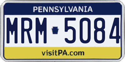 PA license plate MRM5084