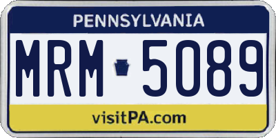 PA license plate MRM5089