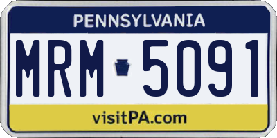 PA license plate MRM5091