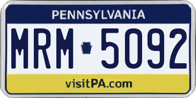 PA license plate MRM5092