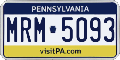 PA license plate MRM5093