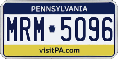 PA license plate MRM5096