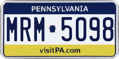 PA license plate MRM5098
