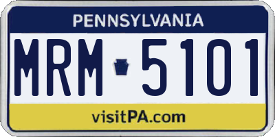 PA license plate MRM5101