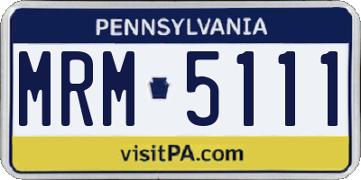 PA license plate MRM5111