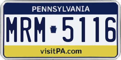 PA license plate MRM5116