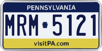 PA license plate MRM5121