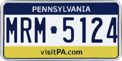 PA license plate MRM5124