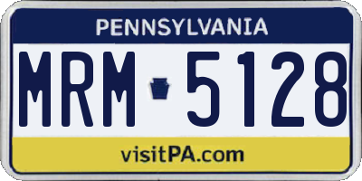 PA license plate MRM5128