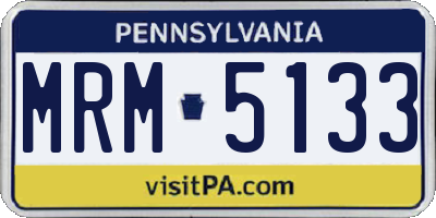 PA license plate MRM5133