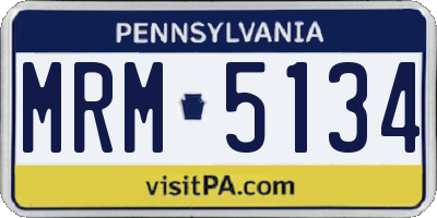 PA license plate MRM5134