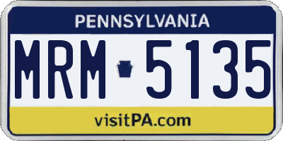 PA license plate MRM5135