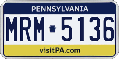 PA license plate MRM5136
