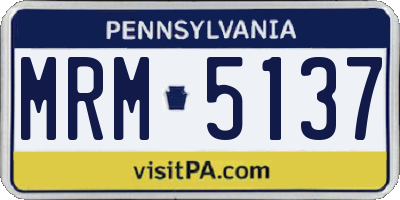 PA license plate MRM5137
