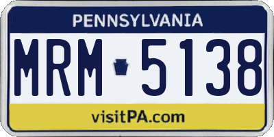PA license plate MRM5138